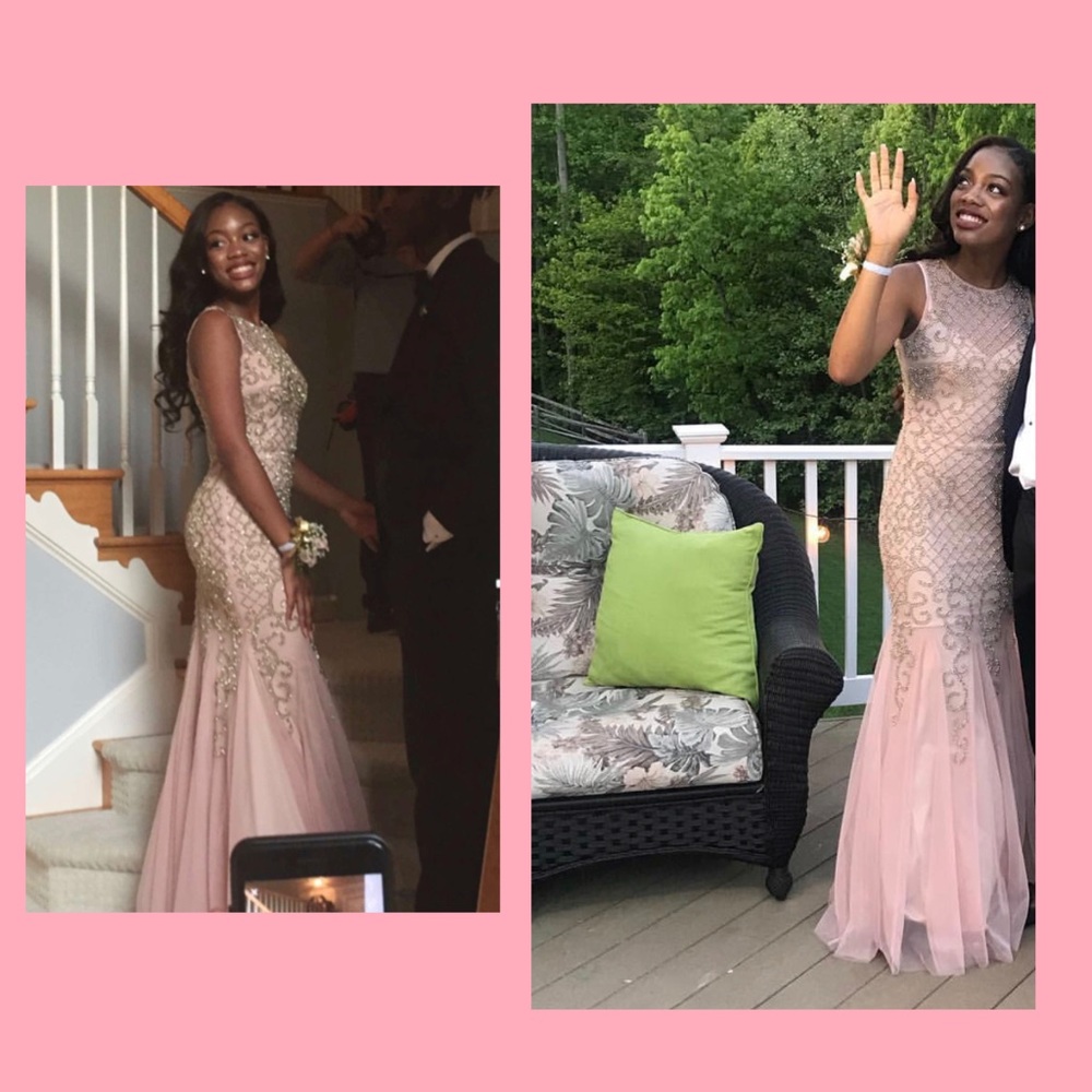 PEACH PROM DRESS
